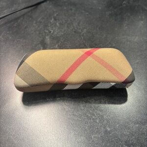 Burberry Plaid Glasses Case - Tan and Red